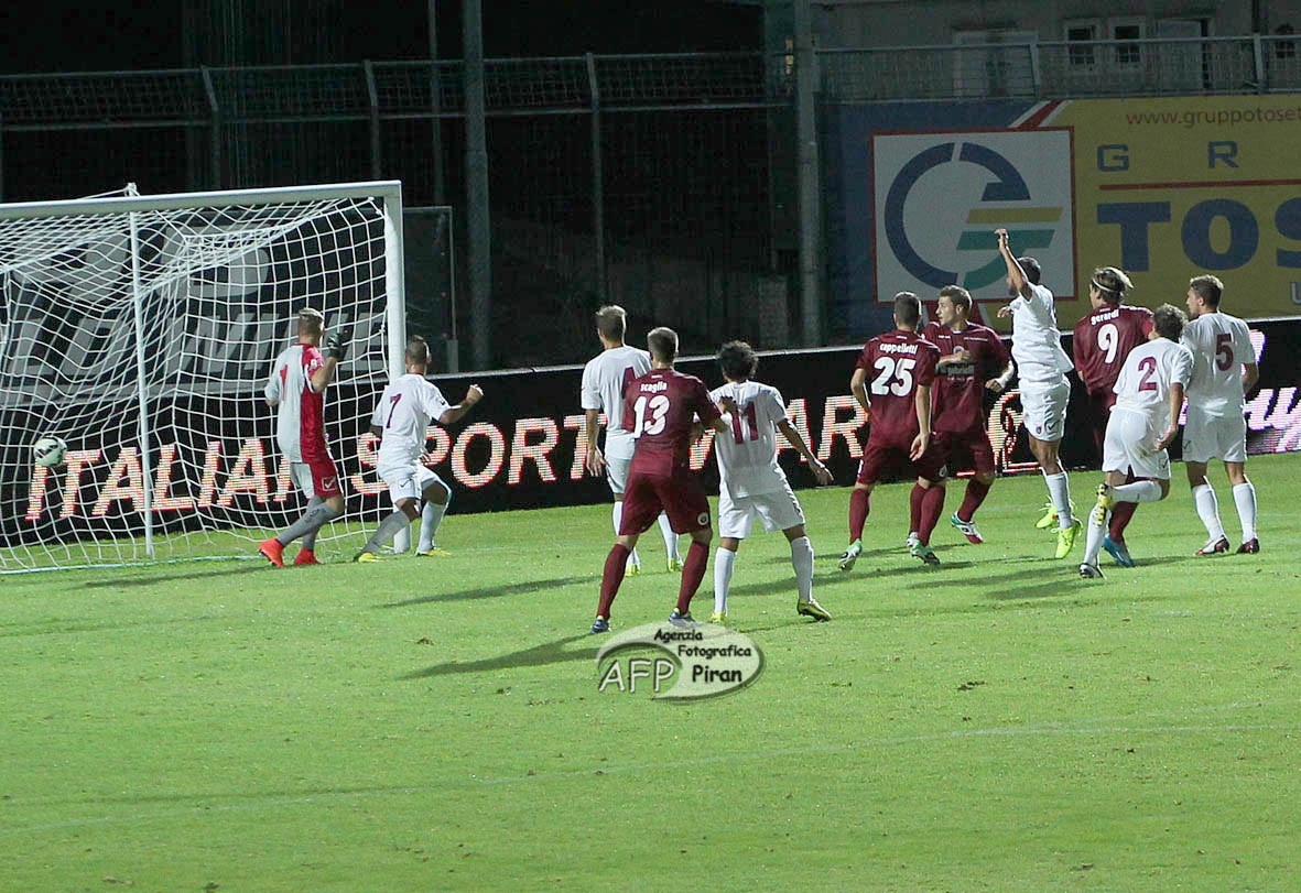 Il gol del vantaggio di Gerardi.