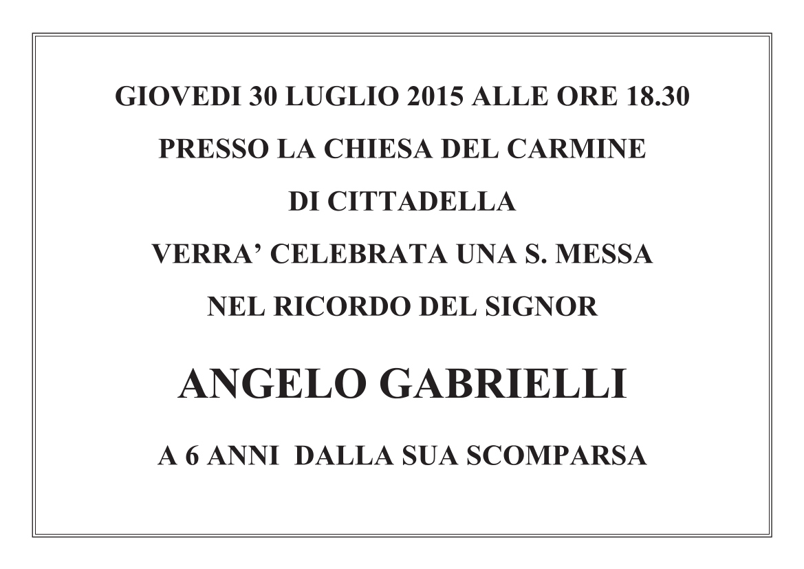2015 Messa 6 anni Sig. Angelo