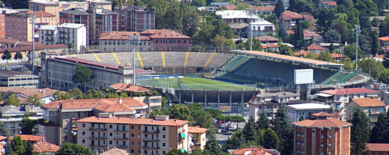 Lo Stadio di Bergamo visto dall'alto.