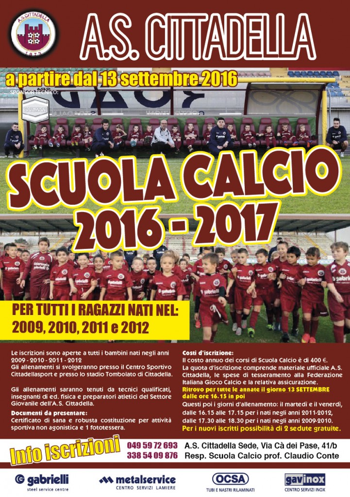 Volantino Scuola Calcio 2016 17-01